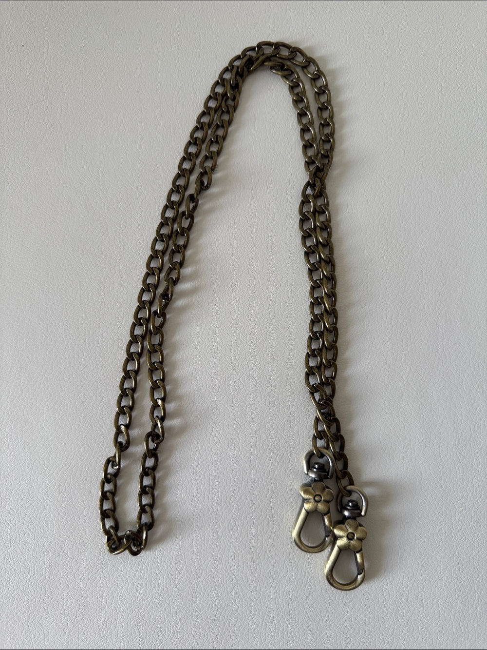 Bronze Tone Shoulder Chain Strap with Floral Lobster Clasps for Bags/ Wallets
